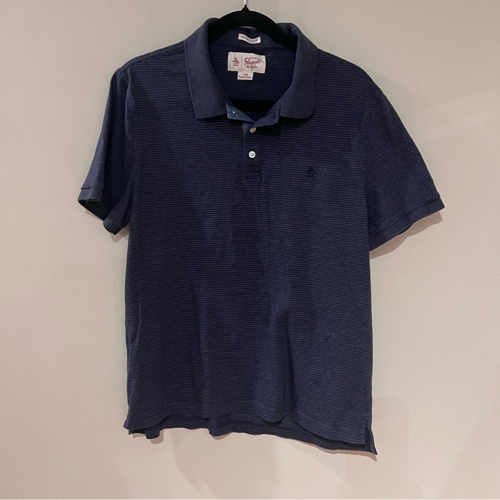 Original Penguin Men’s Navy Striped Polo